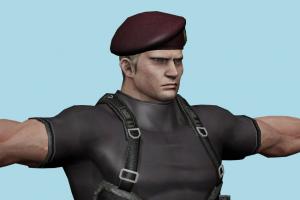 RE Krauser Resident-Evil, RE, resident, evil, man, male, people, xna, characters, rigged